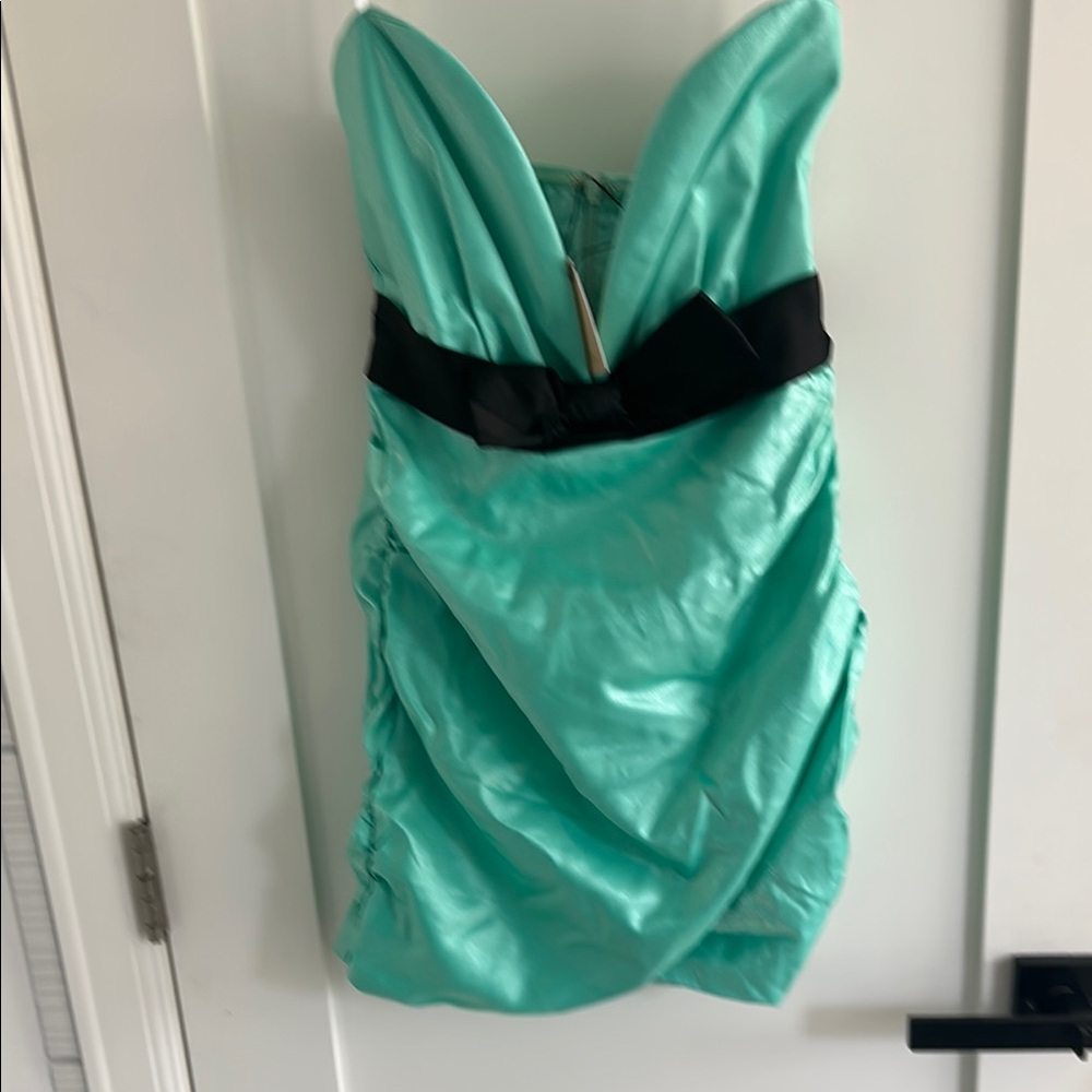 Superdown Aqua Strapless Dress